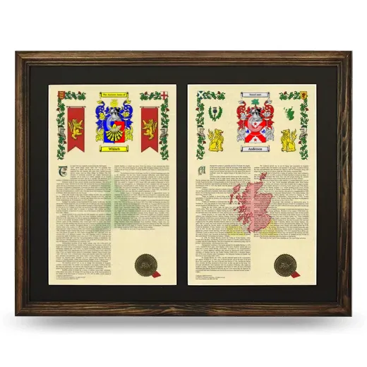 Double Armorial History Framed- Brown