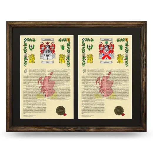 Double Armorial History Framed- Brown