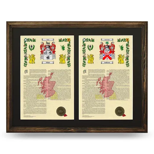 Double Armorial History Framed- Brown