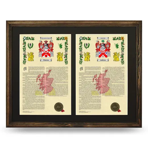 Double Armorial History Framed- Brown