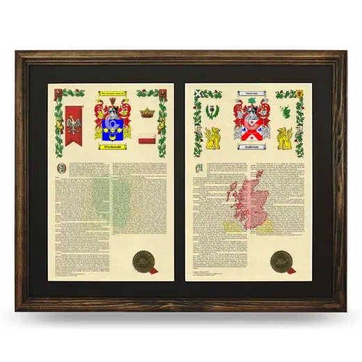 Double Armorial History Framed- Brown