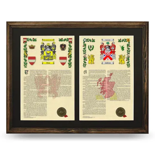 Double Armorial History Framed- Brown