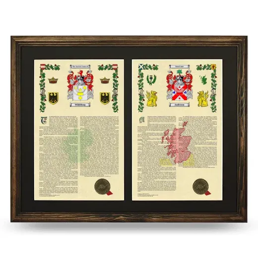 Double Armorial History Framed- Brown