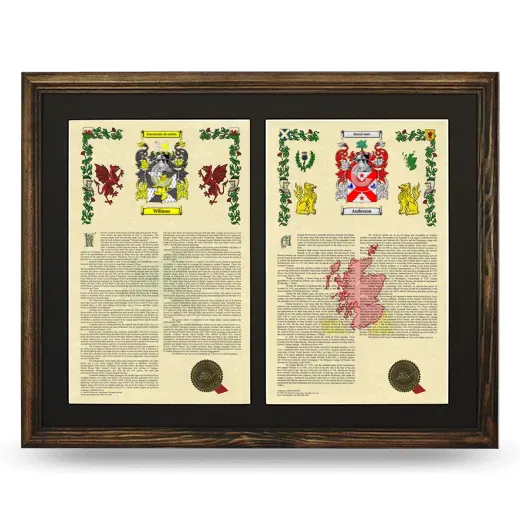 Double Armorial History Framed- Brown