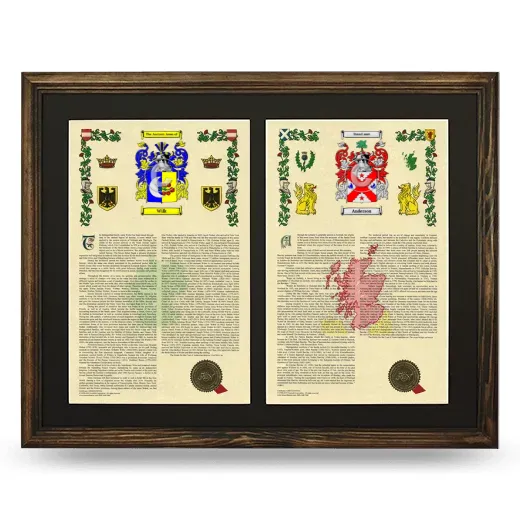 Double Armorial History Framed- Brown