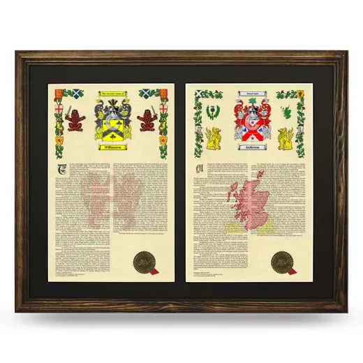 Double Armorial History Framed- Brown