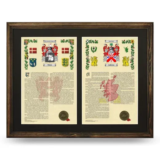 Double Armorial History Framed- Brown