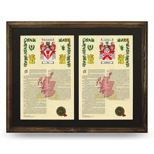 Double Armorial History Framed- Brown