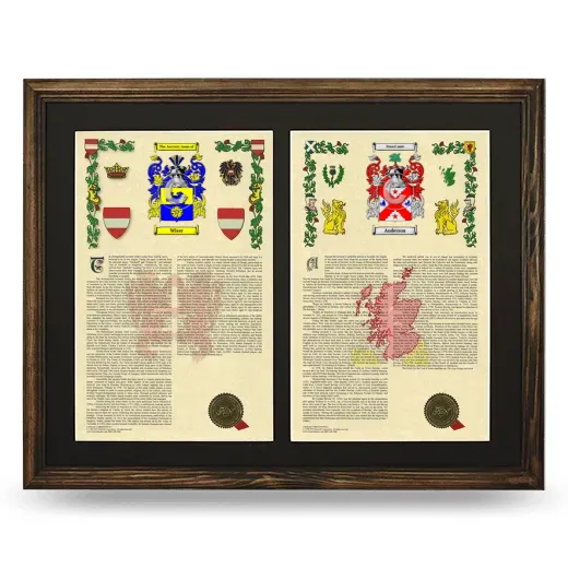 Double Armorial History Framed- Brown
