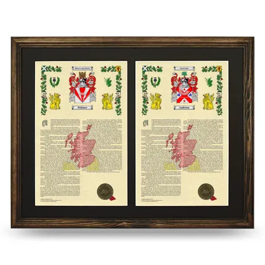 Double Armorial History Framed- Brown