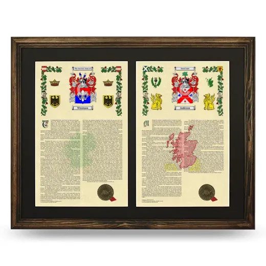 Double Armorial History Framed- Brown