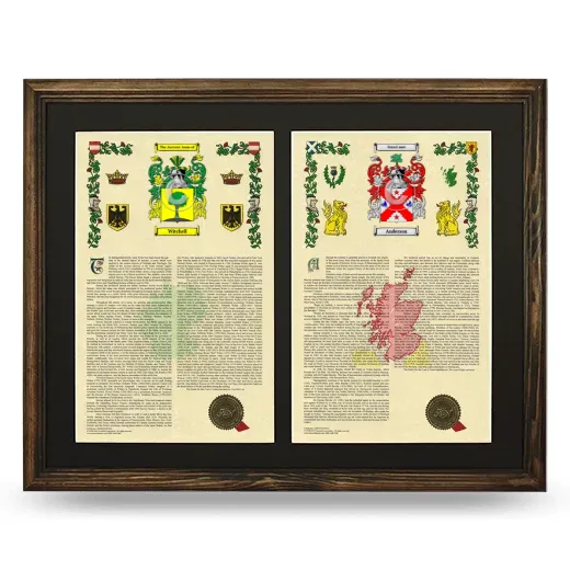 Double Armorial History Framed- Brown