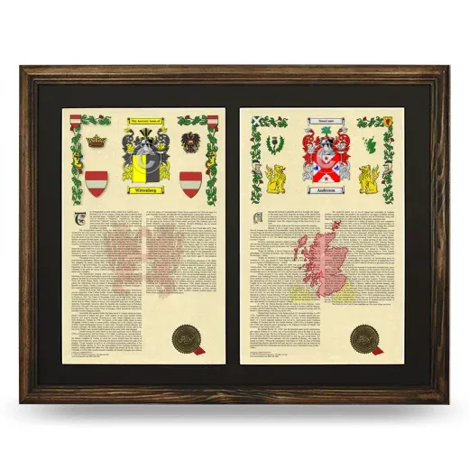 Double Armorial History Framed- Brown