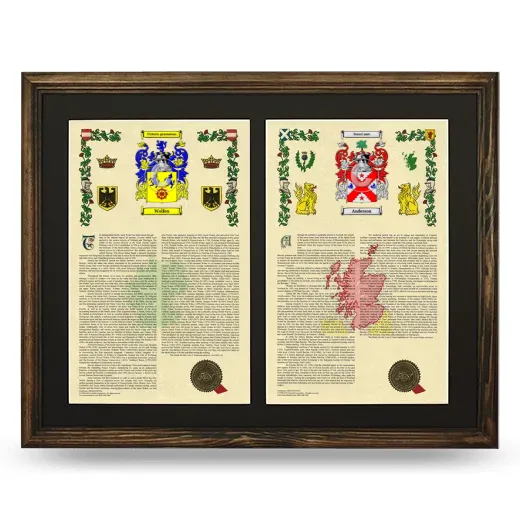 Double Armorial History Framed- Brown