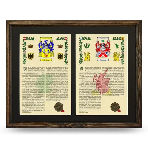 Double Armorial History Framed- Brown