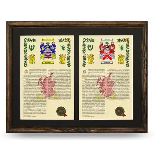 Double Armorial History Framed- Brown