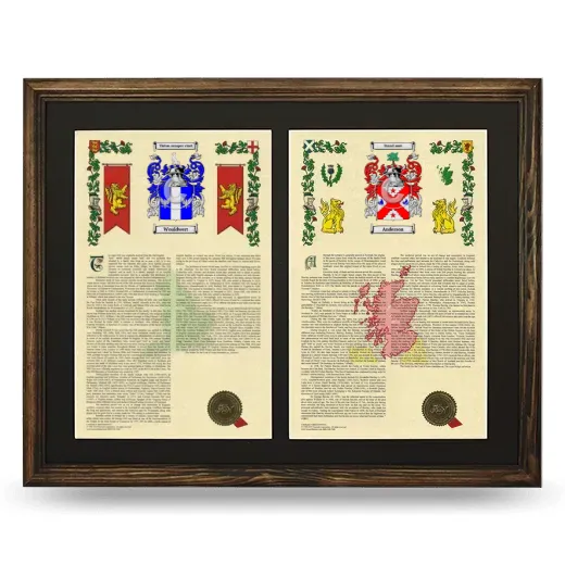 Double Armorial History Framed- Brown
