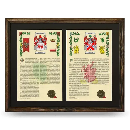 Double Armorial History Framed- Brown