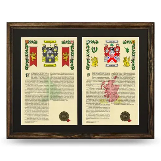 Double Armorial History Framed- Brown