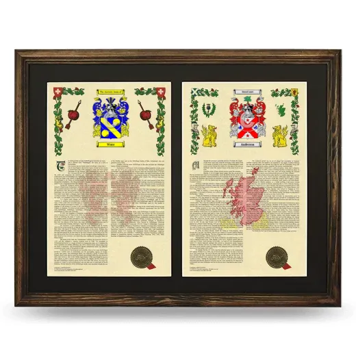 Double Armorial History Framed- Brown