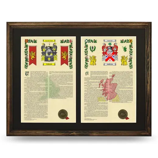 Double Armorial History Framed- Brown