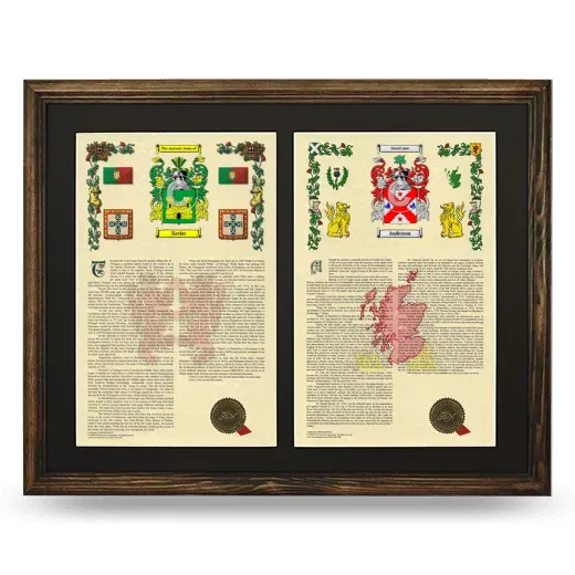 Double Armorial History Framed- Brown