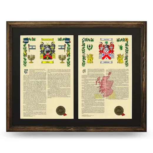Double Armorial History Framed- Brown