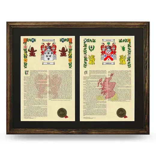 Double Armorial History Framed- Brown