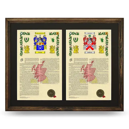 Double Armorial History Framed- Brown