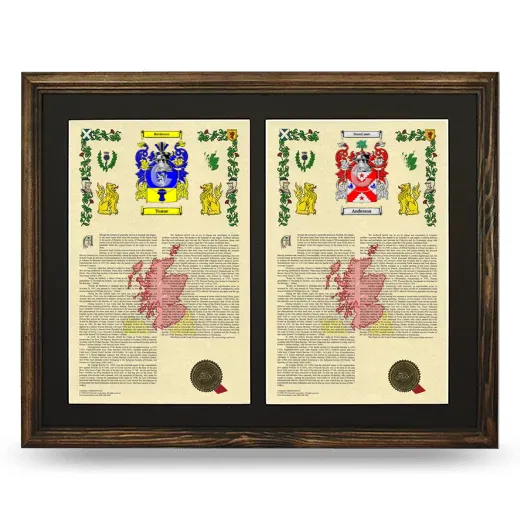 Double Armorial History Framed- Brown
