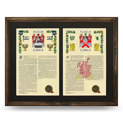 Double Armorial History Framed- Brown