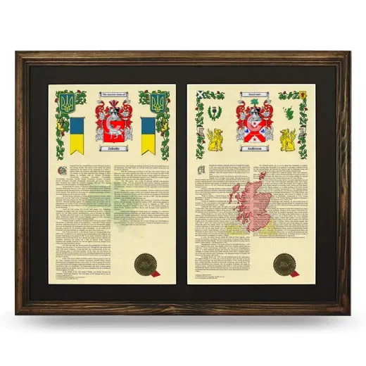 Double Armorial History Framed- Brown