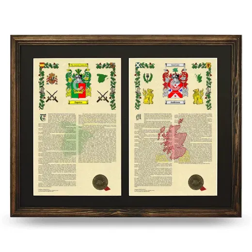 Double Armorial History Framed- Brown