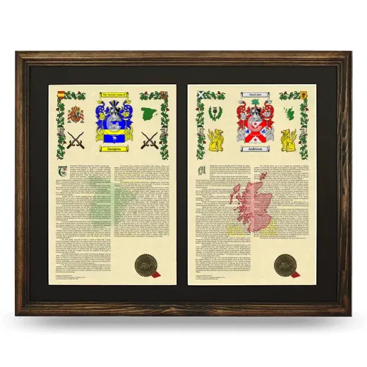 Double Armorial History Framed- Brown