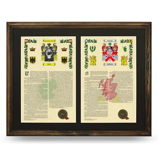 Double Armorial History Framed- Brown
