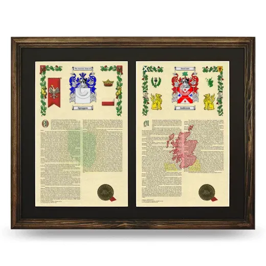 Double Armorial History Framed- Brown
