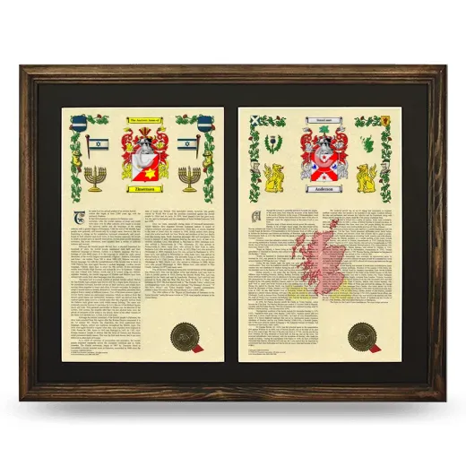 Double Armorial History Framed- Brown