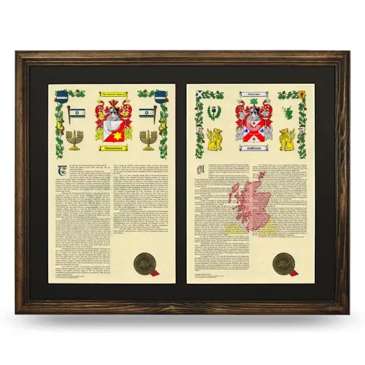 Double Armorial History Framed- Brown