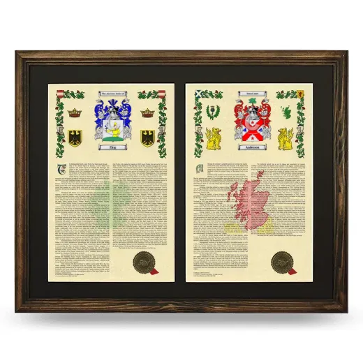Double Armorial History Framed- Brown