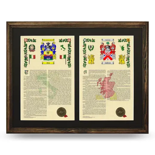 Double Armorial History Framed- Brown