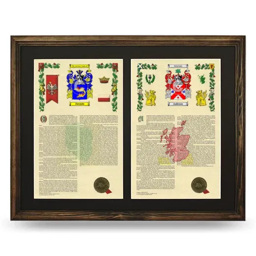 Double Armorial History Framed- Brown