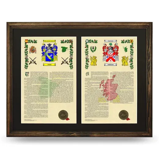 Double Armorial History Framed- Brown