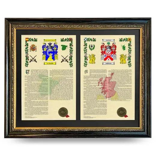 Double Armorial History Framed - Heirloom