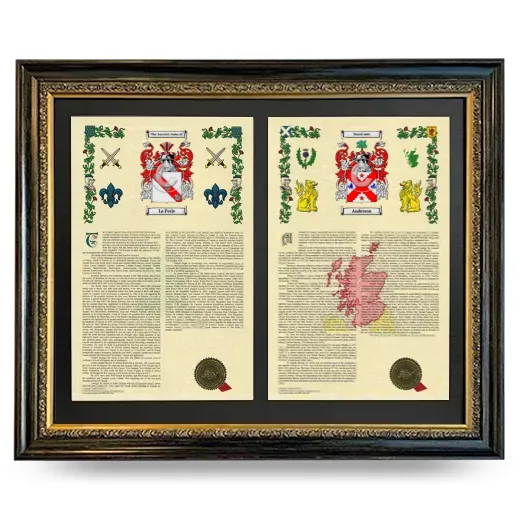 Double Armorial History Framed - Heirloom