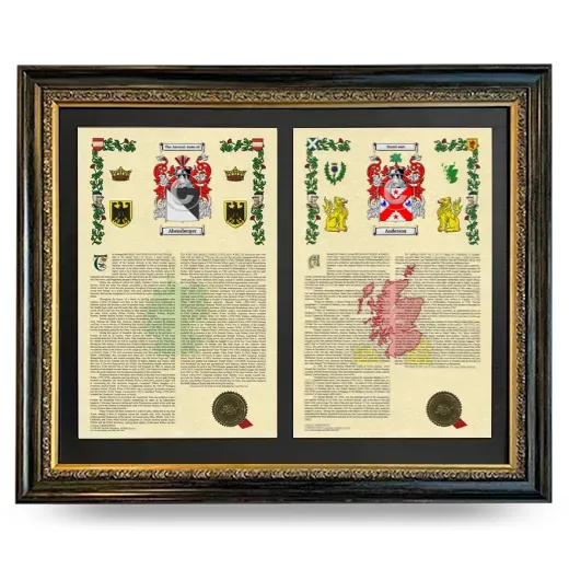 Double Armorial History Framed - Heirloom