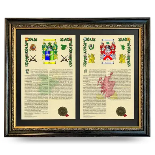 Double Armorial History Framed - Heirloom