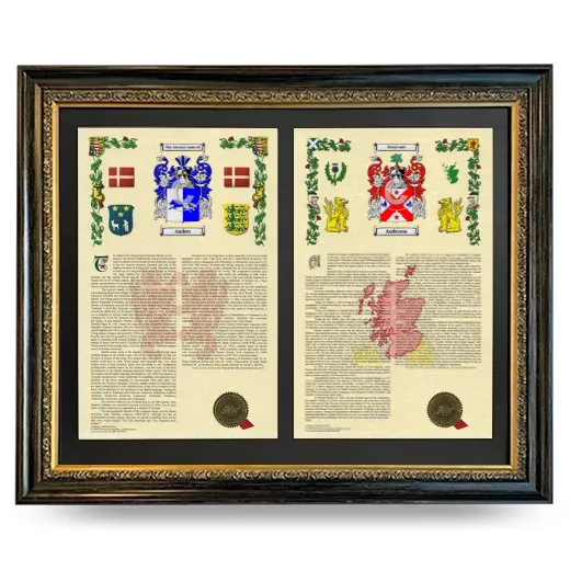Double Armorial History Framed - Heirloom