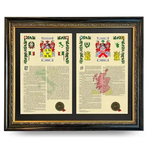 Double Armorial History Framed - Heirloom