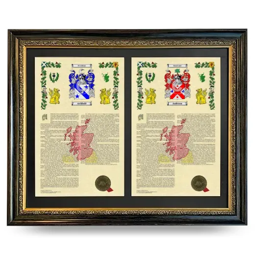 Double Armorial History Framed - Heirloom