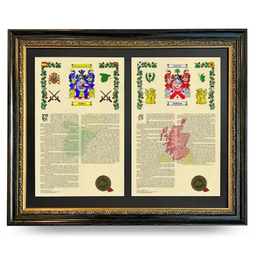 Double Armorial History Framed - Heirloom
